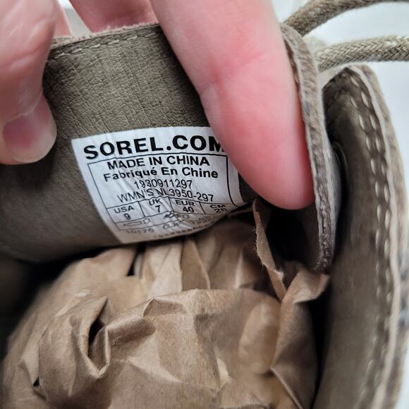 Sorel Joan uptown leather nubuck waterproof wedges wood boots booties - Picture 6 of 7